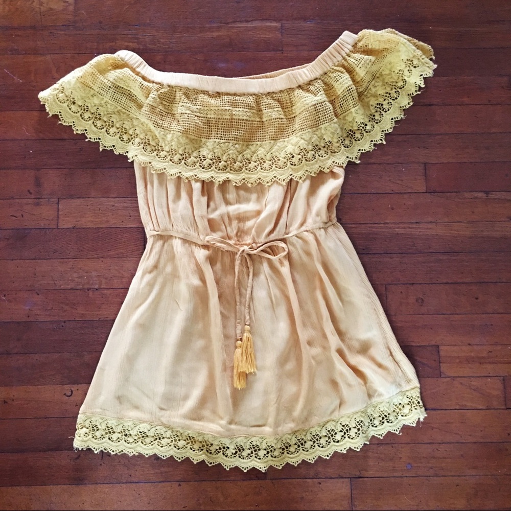 Yellow Off Shoulder Dress